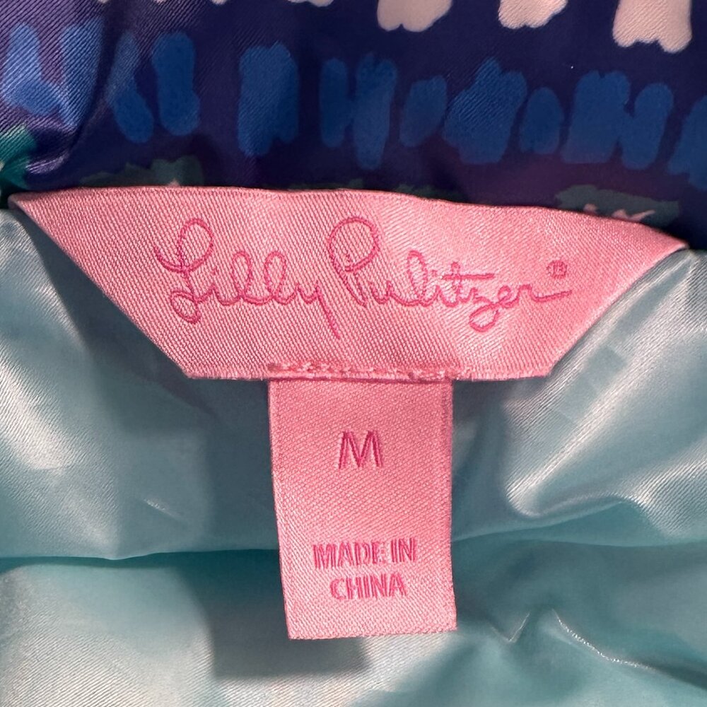 LILLY PULITZER IKAT PRINT PUFFER JACKET/ VEST MEDIUM NWOT - Picture 9 of 9